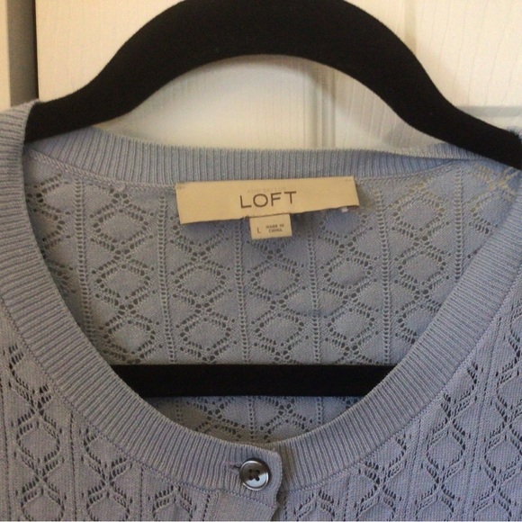 Women’s, Size L, LOFT, Button Down Sweater, Light Blue - Picture 2 of 4